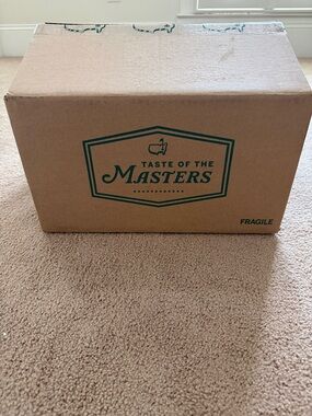 2026 Taste of The Masters Shipping/Gift Box - Brown w/ Green Print. Golf